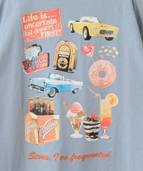 OUTLET(アウトレット)の「アソートプリントTシャツ(トップス・レディース・ブルー/ピンク/スミクロ・FREE)」の11枚目の写真