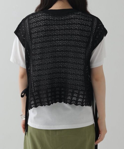 OUTLET(アウトレット)の「サイドリボンベスト×Tシャツ(トップス・レディース・クロ/サックス/ベージュ・FREE)」の9枚目の写真