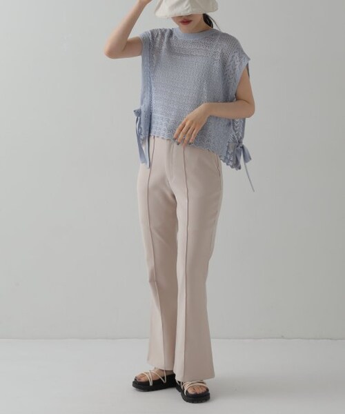 OUTLET(アウトレット)の「サイドリボンベスト×Tシャツ(トップス・レディース・クロ/サックス/ベージュ・FREE)」の17枚目の写真