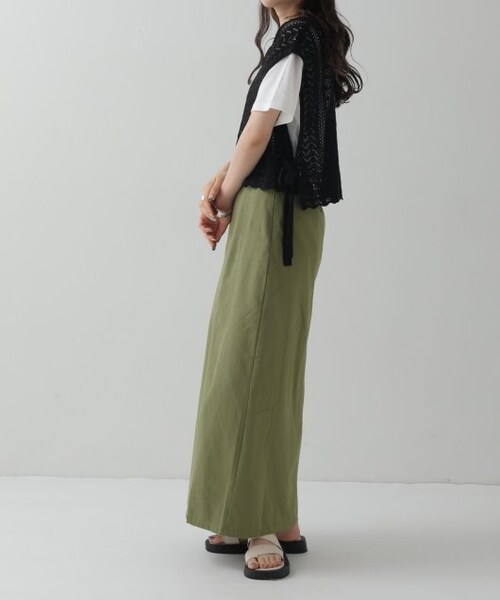 OUTLET(アウトレット)の「サイドリボンベスト×Tシャツ(トップス・レディース・クロ/サックス/ベージュ・FREE)」の5枚目の写真