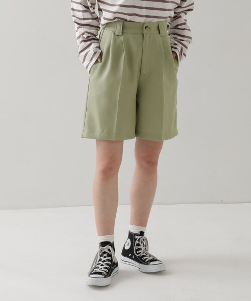 OUTLET(アウトレット)の「タックショートパンツ(パンツ・レディース・クロ/カーキ/パープル/グレージュ・FREE)」の21枚目の写真