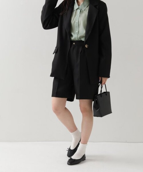 OUTLET(アウトレット)の「タックショートパンツ(パンツ・レディース・クロ/カーキ/パープル/グレージュ・FREE)」の19枚目の写真