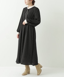 OUTLET（アウトレット）の「配色パイピングバンドカラーワンピース（ワンピース/ドレス）」