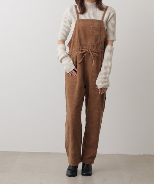 OUTLET(アウトレット)の「コーデュロイサロペット(オールインワン・サロペット・レディース・グリーン/ブラウン/キナリ・FREE)」の21枚目の写真