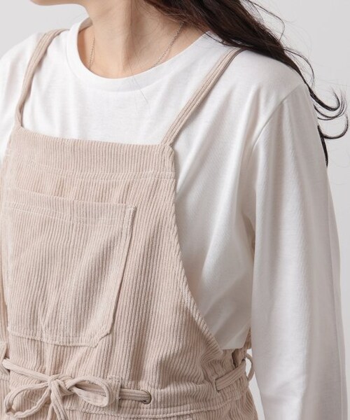 OUTLET(アウトレット)の「コーデュロイサロペット(オールインワン・サロペット・レディース・グリーン/ブラウン/キナリ・FREE)」の12枚目の写真