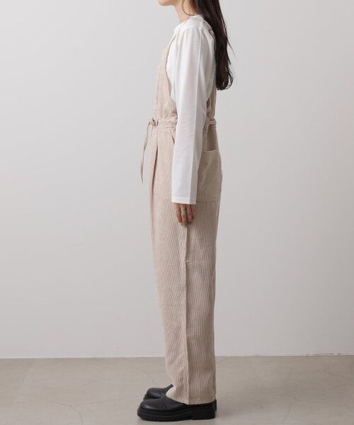 OUTLET(アウトレット)の「コーデュロイサロペット(オールインワン・サロペット・レディース・グリーン/ブラウン/キナリ・FREE)」の7枚目の写真