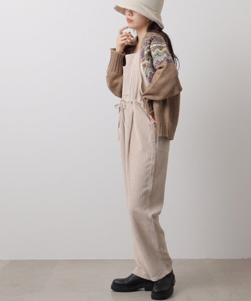 OUTLET(アウトレット)の「コーデュロイサロペット(オールインワン・サロペット・レディース・グリーン/ブラウン/キナリ・FREE)」の5枚目の写真