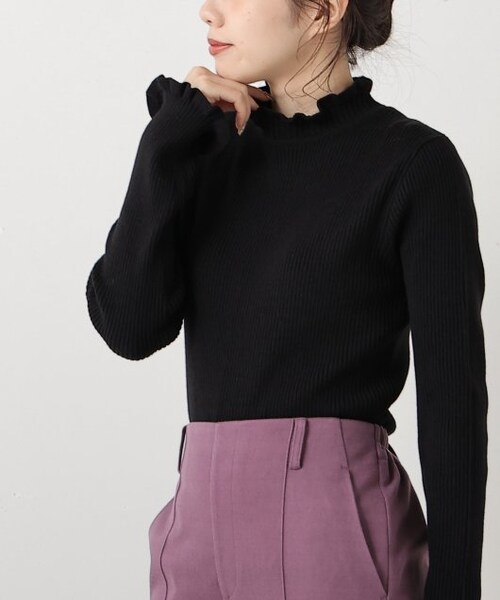OUTLET(アウトレット)の「フリルハイネックプルオーバー(トップス・レディース・クロ/ブルー/グリーン/ベージュ/オレンジ/ワイン/オフシロ/ピスタチオ・FREE)」の21枚目の写真