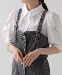 OUTLET（アウトレット）の「飛ばし花刺繍ブラウス（トップス）」