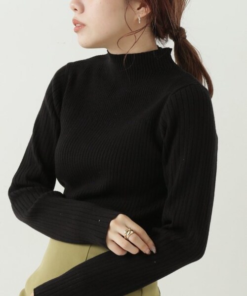 OUTLET(アウトレット)の「3段リブハイネックプルオーバー(トップス・レディース・黒/グリーン/赤/ベージュ/生成・FREE)」の21枚目の写真