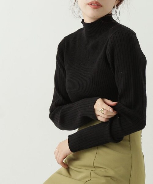 OUTLET(アウトレット)の「3段リブハイネックプルオーバー(トップス・レディース・黒/グリーン/赤/ベージュ/生成・FREE)」の20枚目の写真