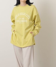OUTLET（アウトレット）の「ロゴプリントロングTシャツ（トップス）」