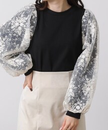 OUTLET（アウトレット）の「袖レーステレコプルオーバー（トップス）」