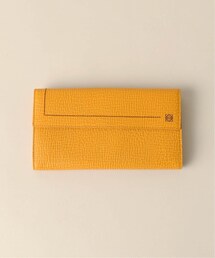 Yellow leather long wallet