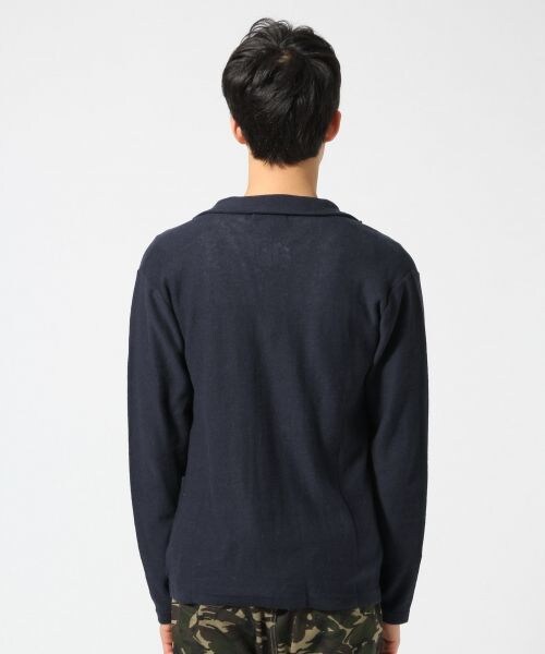 RAGEBLUE（レイジブルー）の「リネンニットテーラードジャケット（ジャケット/アウター・メンズ・グレー/ネイビー・Ｍ/Ｌ）」の4枚目の写真