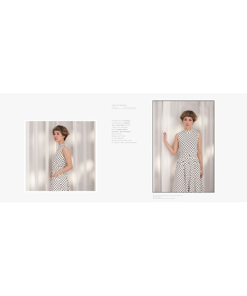 Marjorie（マージョリー）の「赫本點點，復刻小立領彈性無袖上衣（トップス・レディース・點點黑/點點白・F）」の9枚目の写真