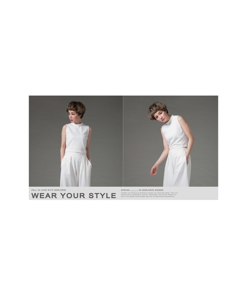 Marjorie(マージョリー)の「簡型小時代,小立領修身彈性上衣(トップス・レディース・黑/白・F)」の5枚目の写真