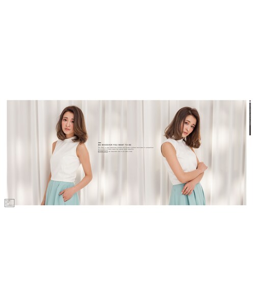 Marjorie(マージョリー)の「簡型小時代,小立領修身彈性上衣(トップス・レディース・黑/白・F)」の2枚目の写真