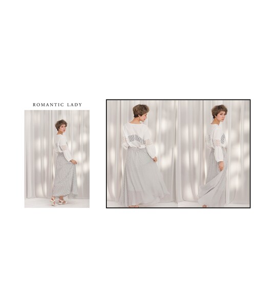 Marjorie（マージョリー）の「渡假氛圍，異國風雪紡褲裙（スカート・レディース・白/深藍/黑・F）」の7枚目の写真