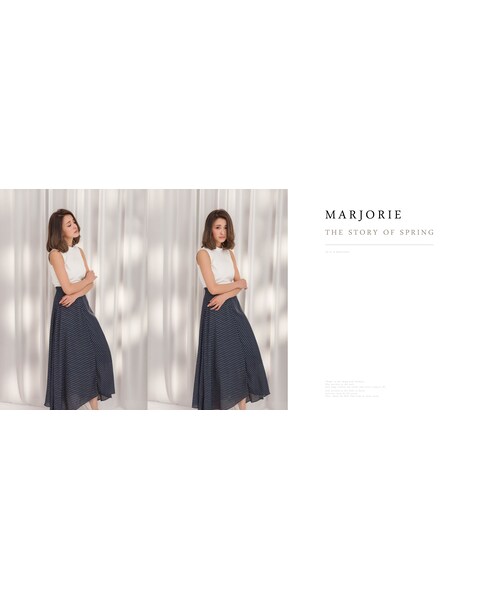 Marjorie（マージョリー）の「渡假氛圍，異國風雪紡褲裙（スカート・レディース・白/深藍/黑・F）」の4枚目の写真
