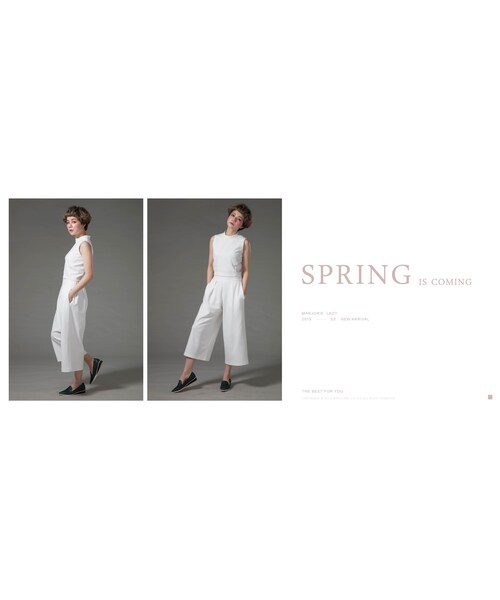 Marjorie（マージョリー）の「簡型小時代，黑白彈性極簡寬褲（パンツ・レディース・白/黑・F）」の2枚目の写真