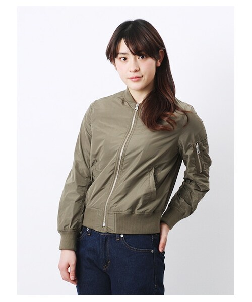 earth music&ecology(アースミュージックアンドエコロジー)の「<WEB限定大きな・小さなサイズ>MA-1ブルゾン(ブルゾン ・レディース・オフホワイト/カーキ/ネイビー・L)」の1枚目の写真