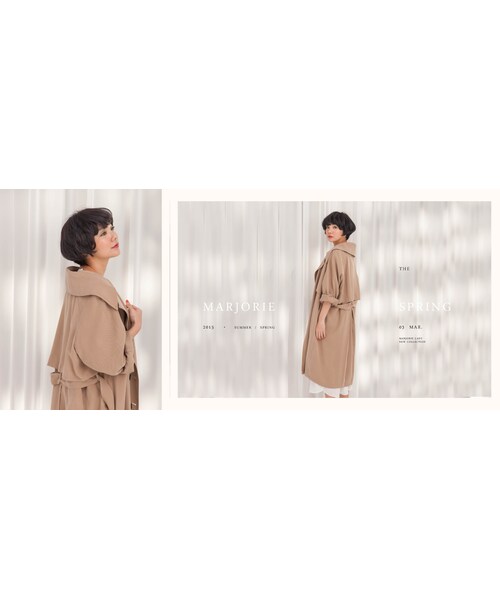 Marjorie（マージョリー）の「女明星氣場，蜜桃絲高質感風衣外套（ジャケット/アウター・レディース・杏/墨綠・F）」の4枚目の写真