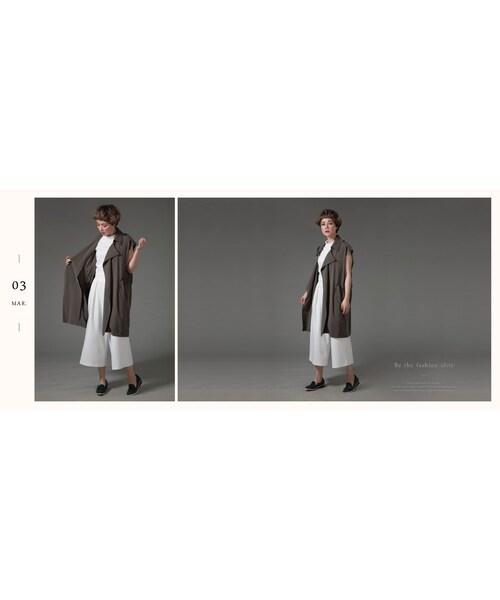 Marjorie（マージョリー）の「女明星私著，蜜桃絲高質感背心造型風衣（ジャケット/アウター・レディース・杏/墨綠・F）」の6枚目の写真