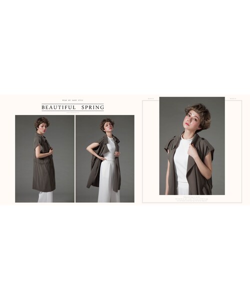 Marjorie（マージョリー）の「女明星私著，蜜桃絲高質感背心造型風衣（ジャケット/アウター・レディース・杏/墨綠・F）」の5枚目の写真