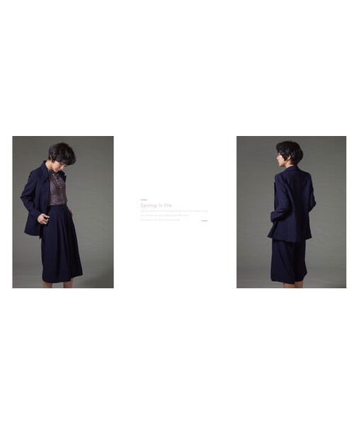 Marjorie（マージョリー）の「套裝公式，復古時髦雪紡西裝外套（ジャケット/アウター・レディース・白/深藍・F）」の7枚目の写真