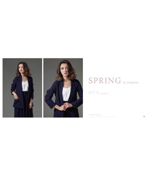 Marjorie（マージョリー）の「套裝公式，復古時髦雪紡西裝外套（ジャケット/アウター・レディース・白/深藍・F）」の6枚目の写真