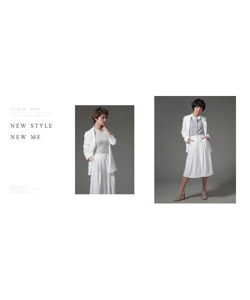 Marjorie（マージョリー）の「套裝公式，復古時髦雪紡西裝外套（ジャケット/アウター・レディース・白/深藍・F）」の2枚目の写真