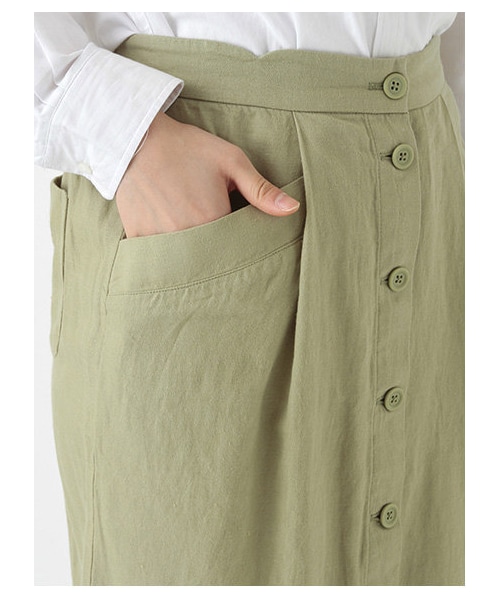 ehka sopo（エヘカソポ）の「前釦タイトスカート（スカート・レディース・アイボリー/イエロー/グリーン・M）」の8枚目の写真