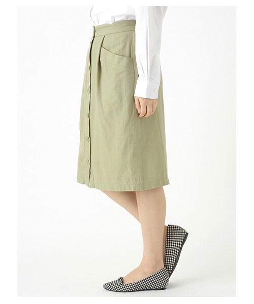 ehka sopo（エヘカソポ）の「前釦タイトスカート（スカート・レディース・アイボリー/イエロー/グリーン・M）」の5枚目の写真
