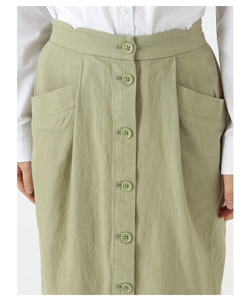 ehka sopo（エヘカソポ）の「前釦タイトスカート（スカート・レディース・アイボリー/イエロー/グリーン・M）」の7枚目の写真