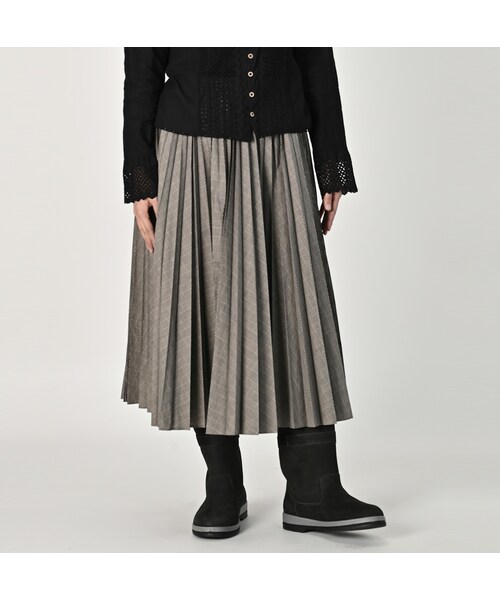 45Rスーピマオーガニックバチストのプリーツスカート 45Rスーピマオーガニックバチストのプリーツスカート