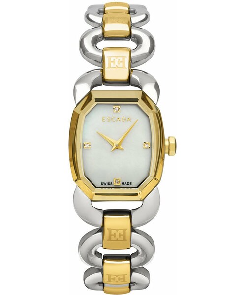 Escada Swiss Charlene Diamond Accent Gold Silver Link Bracelet Watch Escada Charlene Gold White Tone Diamond Mark Swiss Made  main image 2