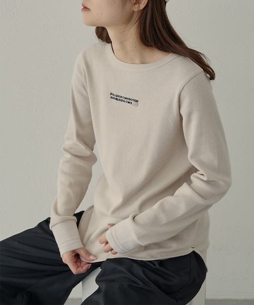 PUAL CE CIN（ピュアルセシン）の「【F&B】オーガニック起毛テレコカットソー（Tシャツ/カットソー・レディース・オフホワイト/ベージュ・FREE）」の2枚目の写真