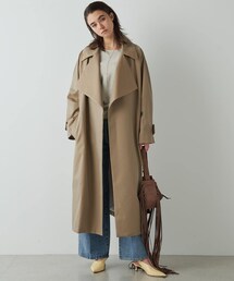 新品タグ付き　　Whim Gazette　　ピンクベージュ　　ウラケロングコート 新品タグ付き Whim Gazette ピンクベージュ ウラケロングコート