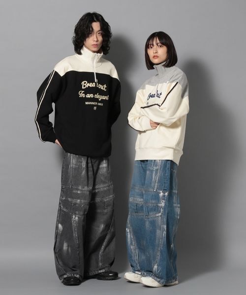 PAGEBOY（ページボーイ）の「Anui/ハーフZIPバイカラースウェット