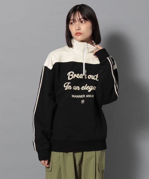 PAGEBOY（ページボーイ）の「Anui/ハーフZIPバイカラースウェット