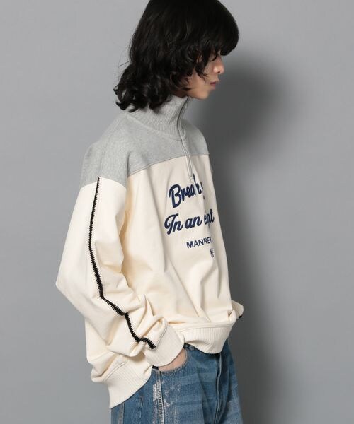 PAGEBOY（ページボーイ）の「Anui/ハーフZIPバイカラースウェット