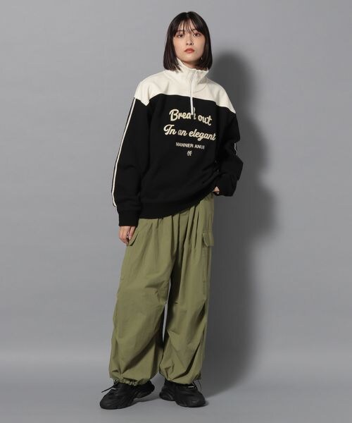 PAGEBOY（ページボーイ）の「Anui/ハーフZIPバイカラースウェット
