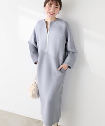 natural couture | ボトルネックハーフZIPダンボールワンピース(ワンピース/ドレス)