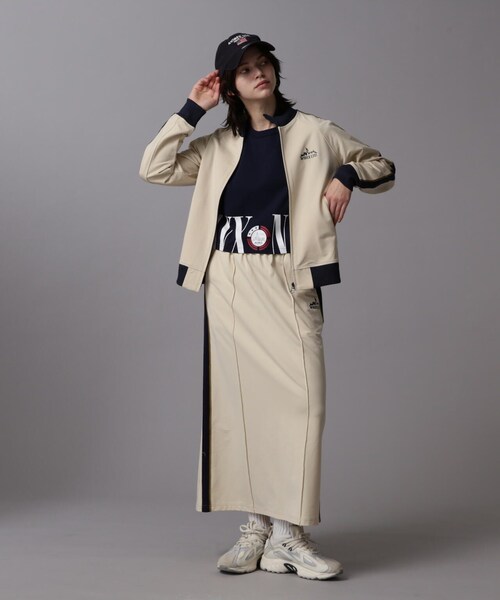 AVIREX（アヴィレックス）の「【先行予約 2月上旬-2月中旬入荷予定】TRACK SKIRT/トラックスカート（スカート・オレンジ/クリーム・F）」の6枚目の写真