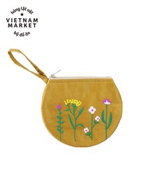 刺繍サテンオーバルポーチ／ベトナム