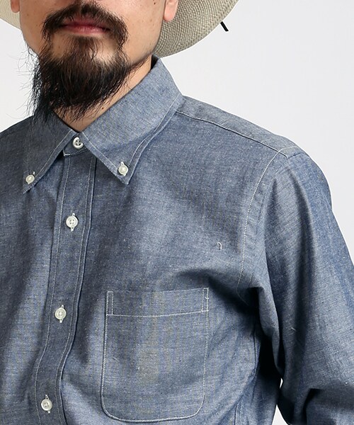 FREAK'S AMERICA（フリークスアメリカ）の「L/S Chambray Shirts -MADE IN USA-（その他・メンズ・サックスブルー/ネイビー・S/M/L）」の4枚目の写真
