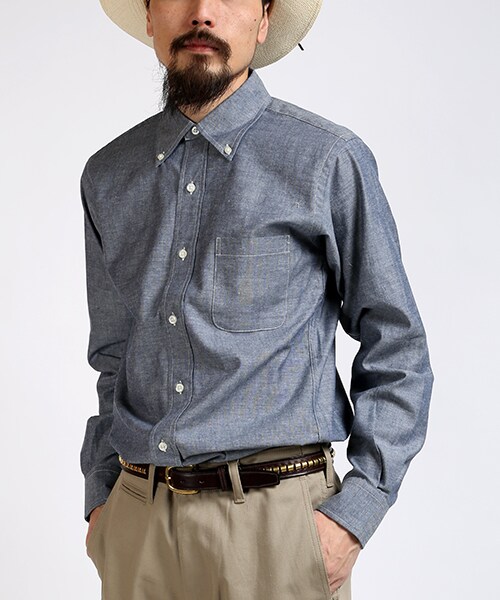 FREAK'S AMERICA（フリークスアメリカ）の「L/S Chambray Shirts -MADE IN USA-（その他・メンズ・サックスブルー/ネイビー・S/M/L）」の2枚目の写真