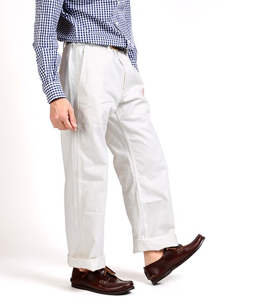 FREAK'S AMERICA（フリークスアメリカ）の「Wide Pants -MADE IN USA-（パンツ・メンズ・ホワイト/ベージュ/ネイビー・M/L）」の4枚目の写真