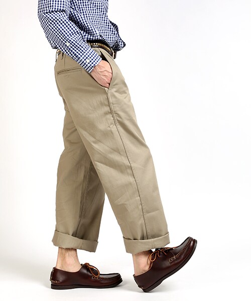 FREAK'S AMERICA（フリークスアメリカ）の「Wide Pants -MADE IN USA-（パンツ・メンズ・ホワイト/ベージュ/ネイビー・M/L）」の5枚目の写真